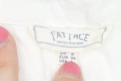 Womens UK Size 8 Fat Face White Basic Blouse