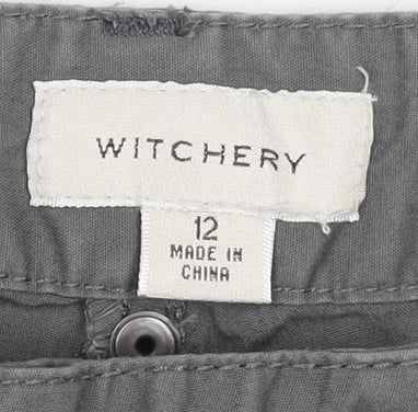 Witchery Women's Grey Cargo Trousers Size 12 Cotton