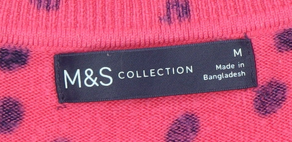 Womens UK Size M Marks and Spencer Pink Pullover Jumper