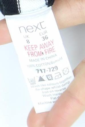 Next Women's Black Striped T-Shirt Dress Size 8