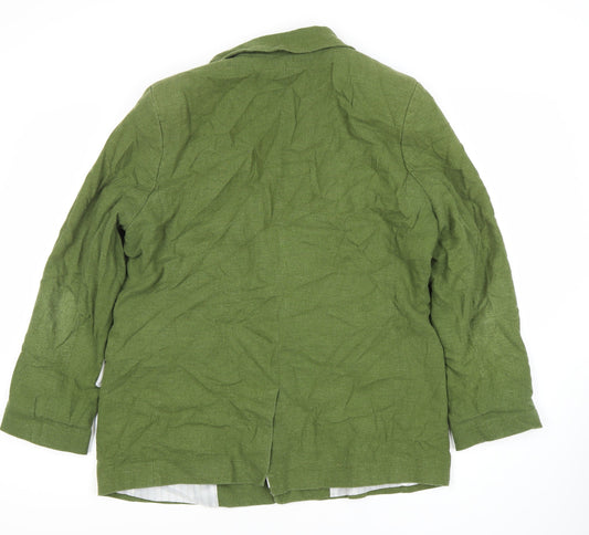 Next Women's Green Blazer - Size 14, Single Breasted