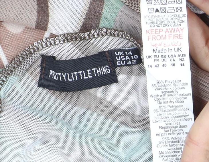 PrettyLittleThing Women's Multicoloured Bodysuit Size 14