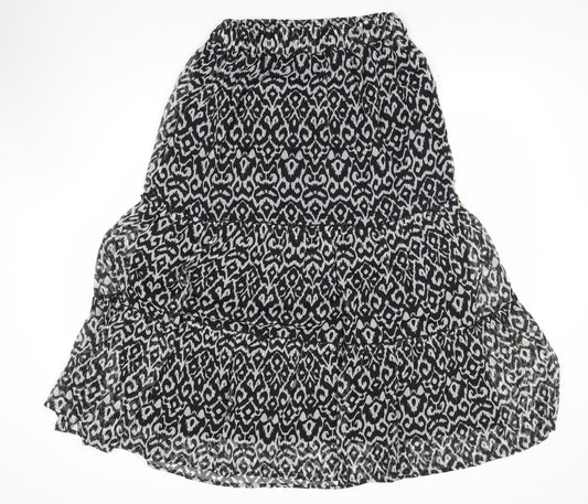 New Look Women's Black Geometric Skirt Size 10