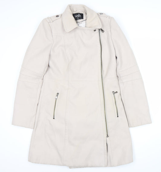 Womens UK Size 12 Wallis Beige Trench Coat