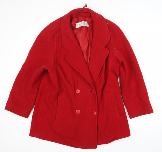 Womens UK Size 14 Eastex Red Pea Coat