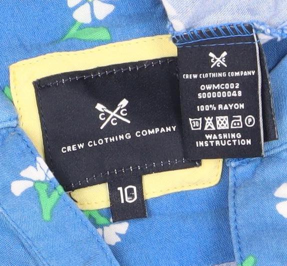 Womens UK Size 10 Crew Clothing Company Blue Basic Blouse