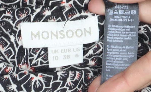 Monsoon Women's Multicoloured Geometric Shift Dress Size 10