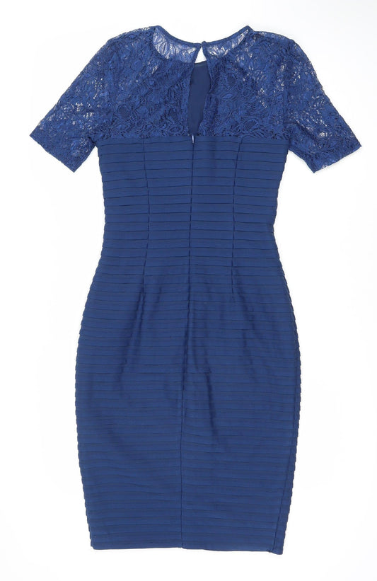 Linea Women's Blue Bodycon Knee-Length Dress Size 8