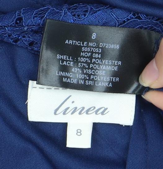 Linea Women's Blue Bodycon Knee-Length Dress Size 8