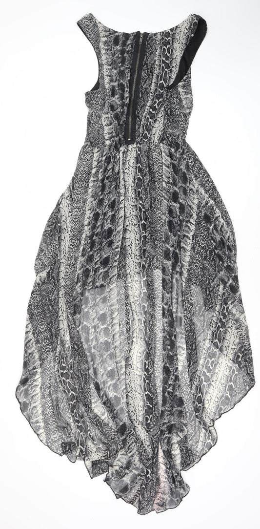 Crafted Women's Black Size 10 Animal Print Dress