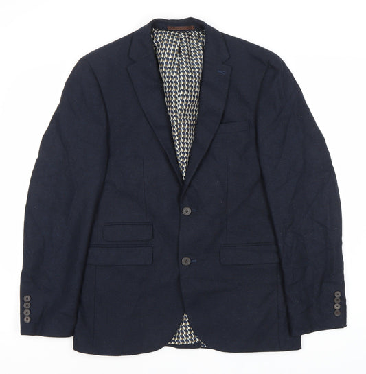 Next Men's Blue Blazer Jacket Size M Regular Wool Blend