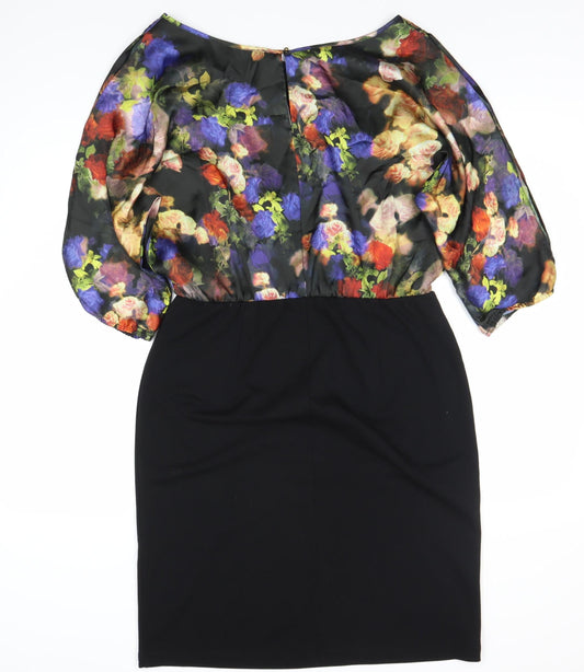 Additional front view of Kaleidoscope Women's Floral Sheath Midi Dress, size 14