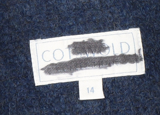 Brand and care label for Cotswold Collections Women's Blue Pea Coat, size 14