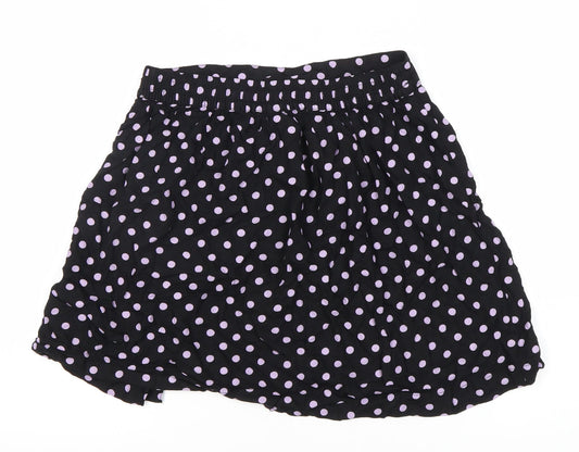 Pieces Women's Black Polka Dot A-Line Skirt M