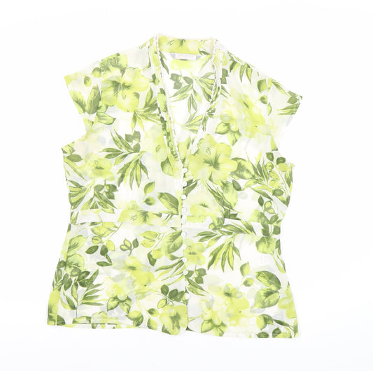 Womens UK Size 14 Epilogue Green Tunic Blouse