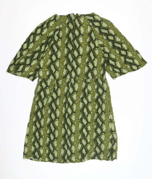 Next Women's Green Animal Print Dress Size 10