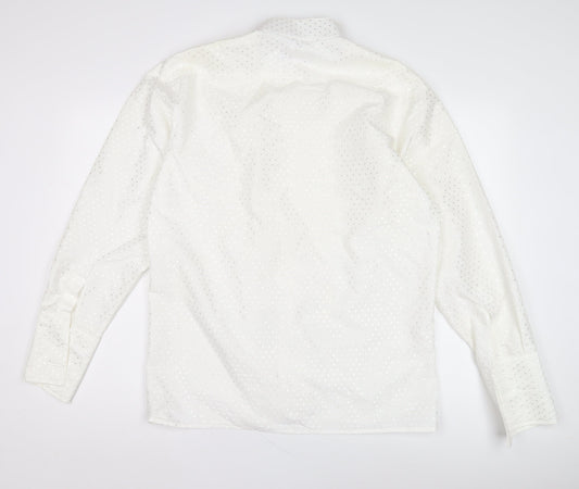Mens UK Collar Size 15.5 Peter England Smart White Dress Shirt