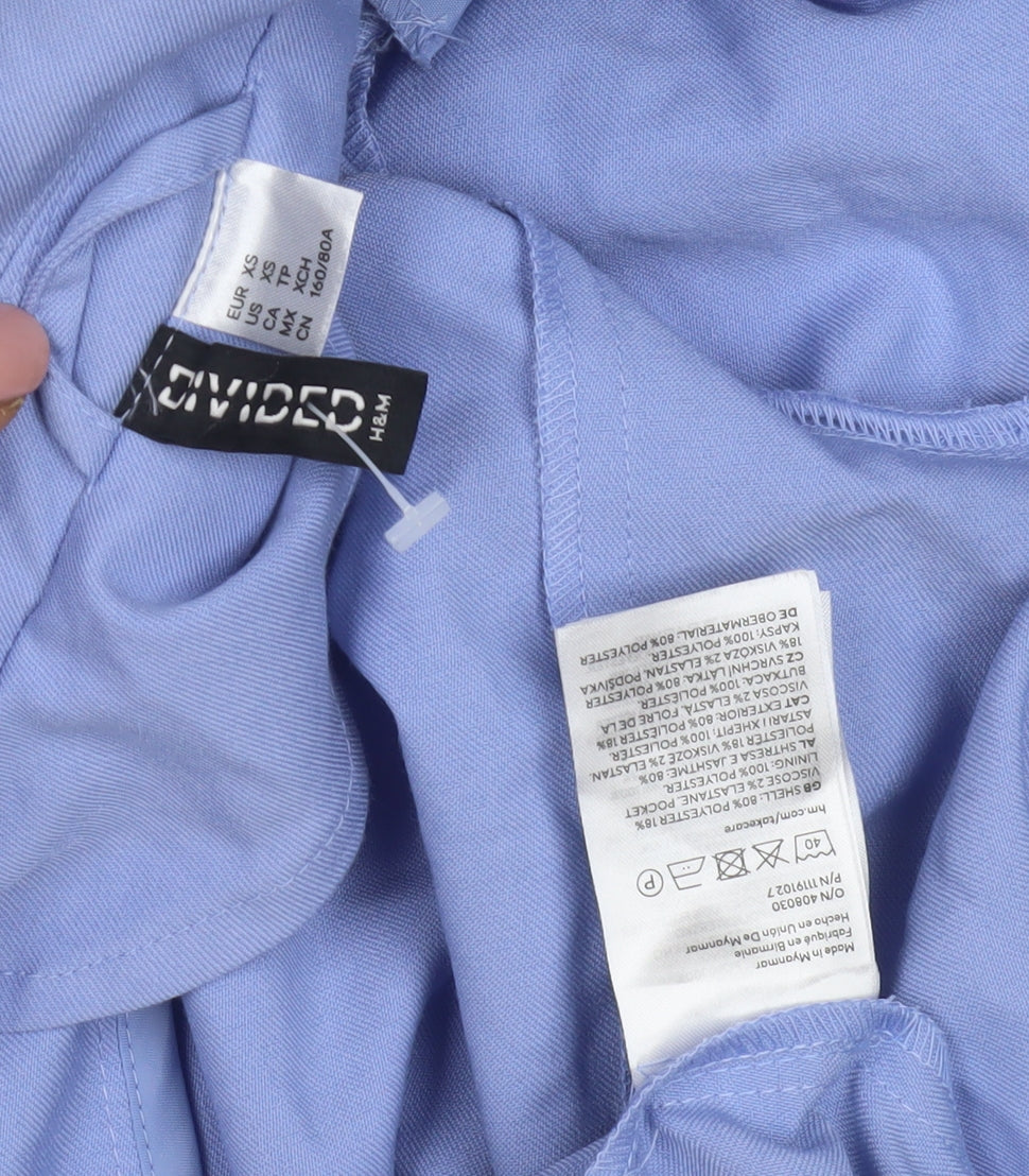 Womens UK Size XS H&M Blue Single-Breasted