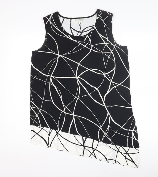 Chianti Women's Black Geometric Asymmetric Tank Top Size 12