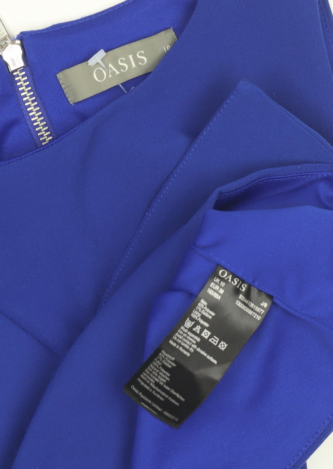 Womens UK Size 10 Oasis Blue Basic Blouse