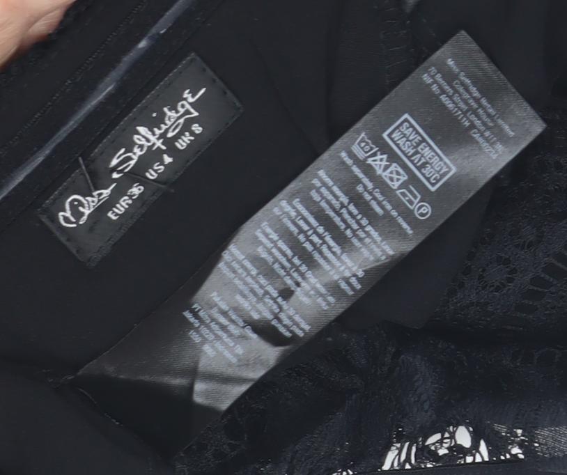 Miss Selfridge Women's Black Off Shoulder Sheath Dress Size 8