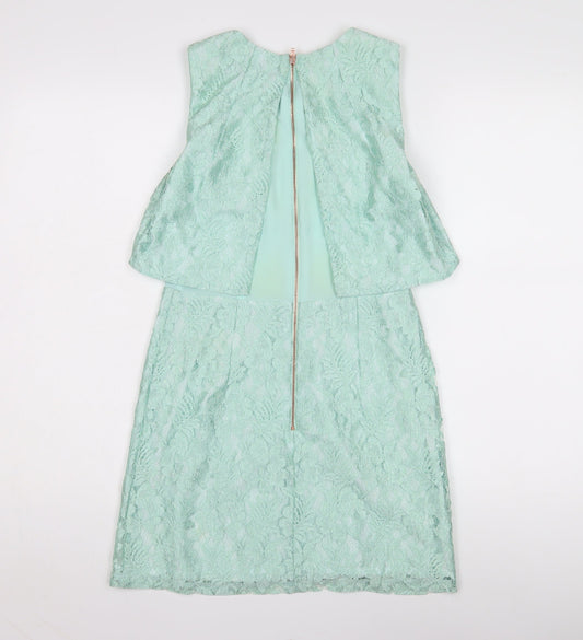 Topshop Women's Green Lace A-Line Dress