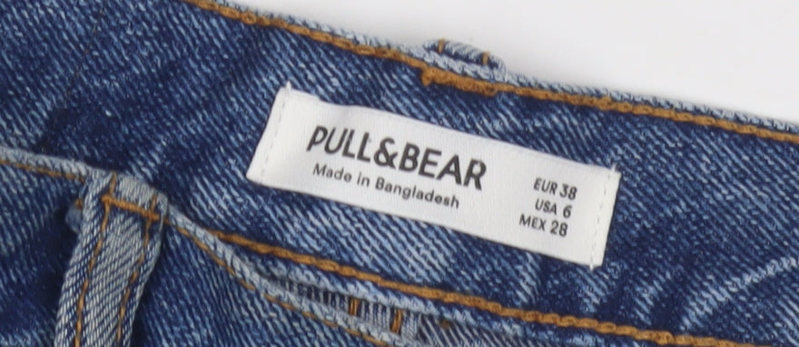 Pull & Bear Women's Blue Mom Shorts Size 10 Denim Casual