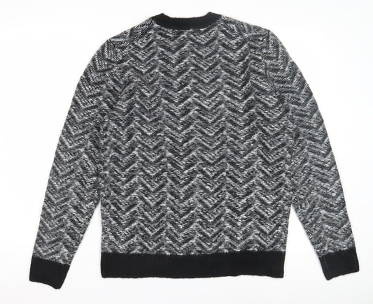 Marks and Spencer Mens Black Geometric Pullover Jumper M