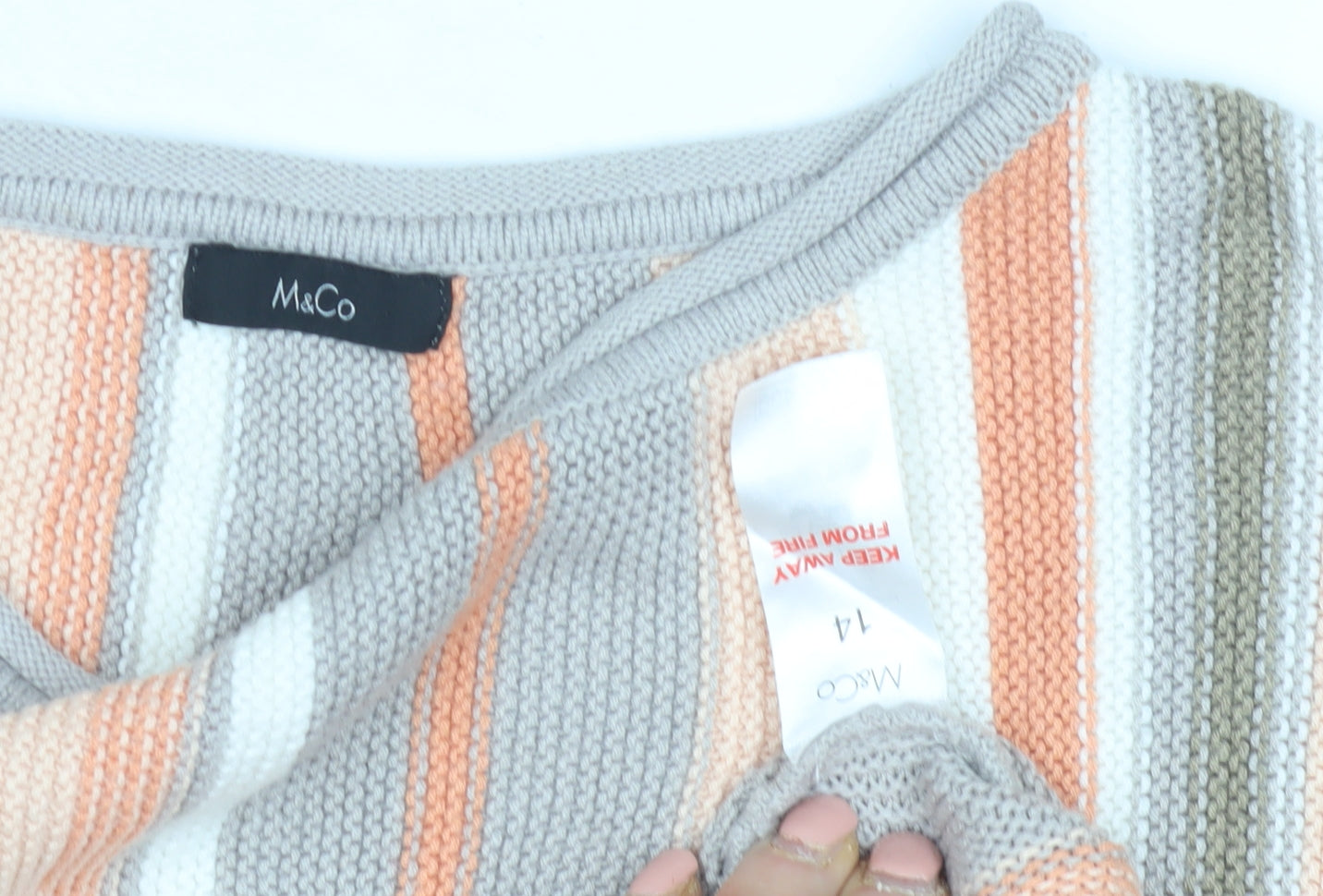 Womens UK Size 14 M&Co Multicoloured Pullover Jumper