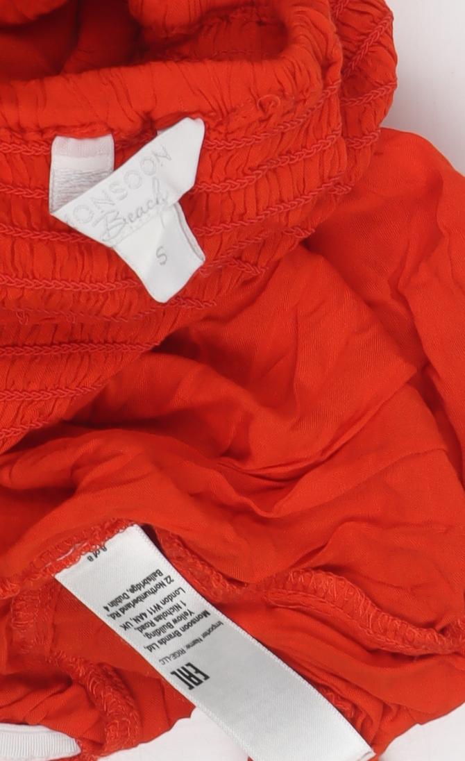 Monsoon Womens Red Wide-Leg Sleeveless Jumpsuit S