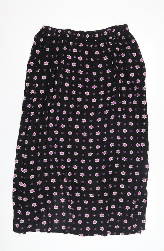 M&Co Women's Floral A-Line Midi Skirt, Size 14