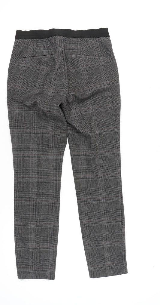 Zara Basic Grey Check Women's Trousers, Size S