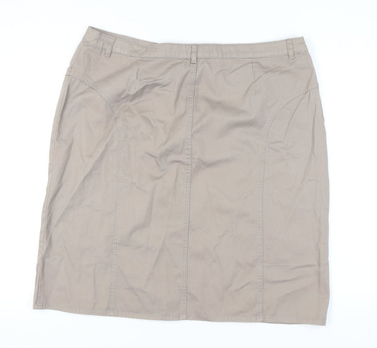 Bonmarché Women's Beige Embroidered Skirt Size 20