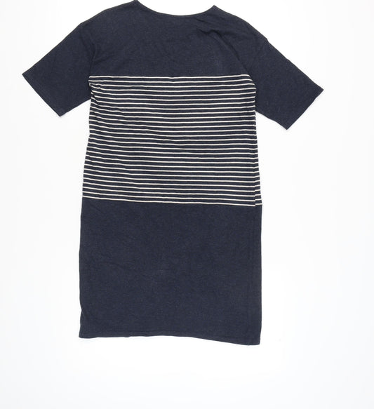 Thought Women's Blue Striped T-Shirt Dress Size 8