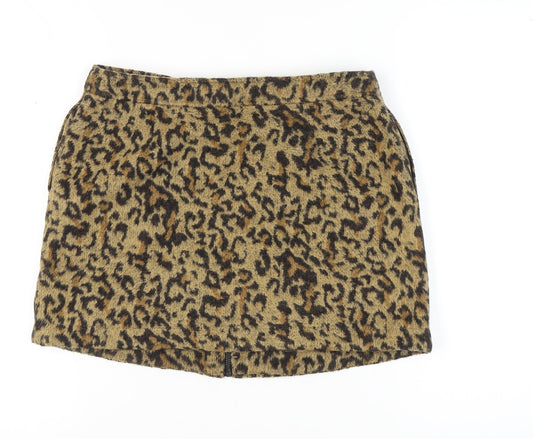 Next Women's Brown Leopard Print Pencil Skirt Size 12