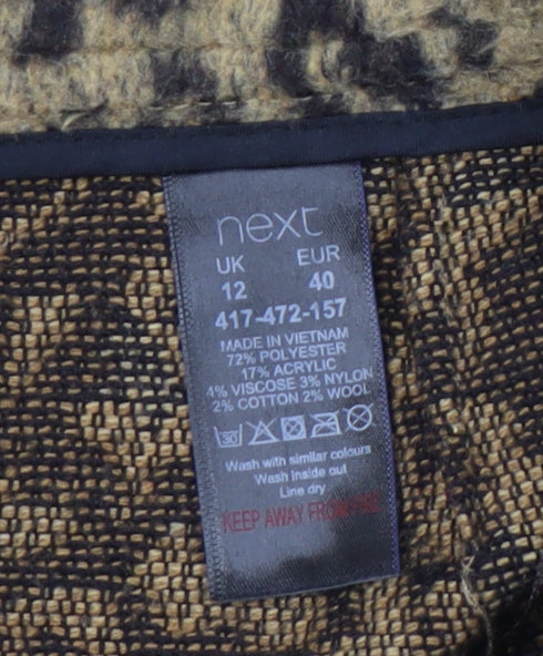 Next Women's Brown Leopard Print Pencil Skirt Size 12