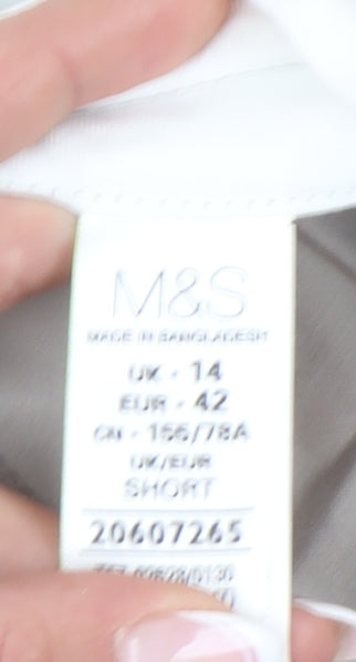 Womens UK Size 14 Marks and Spencer Regular Fit Casual Workwear Beige Trousers