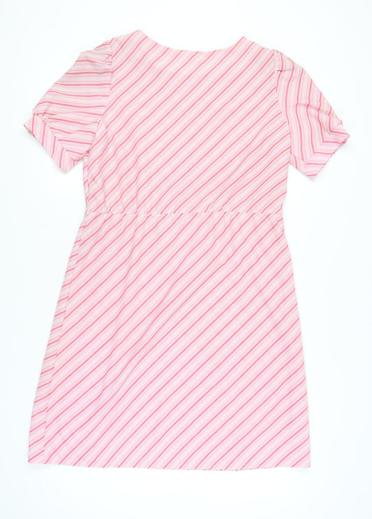 C&A Women's Pink Striped Petite Dress Size 18