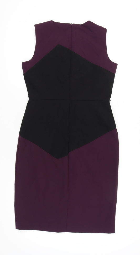 Calvin Klein Women's Purple Black Sheath Dress Size 8
