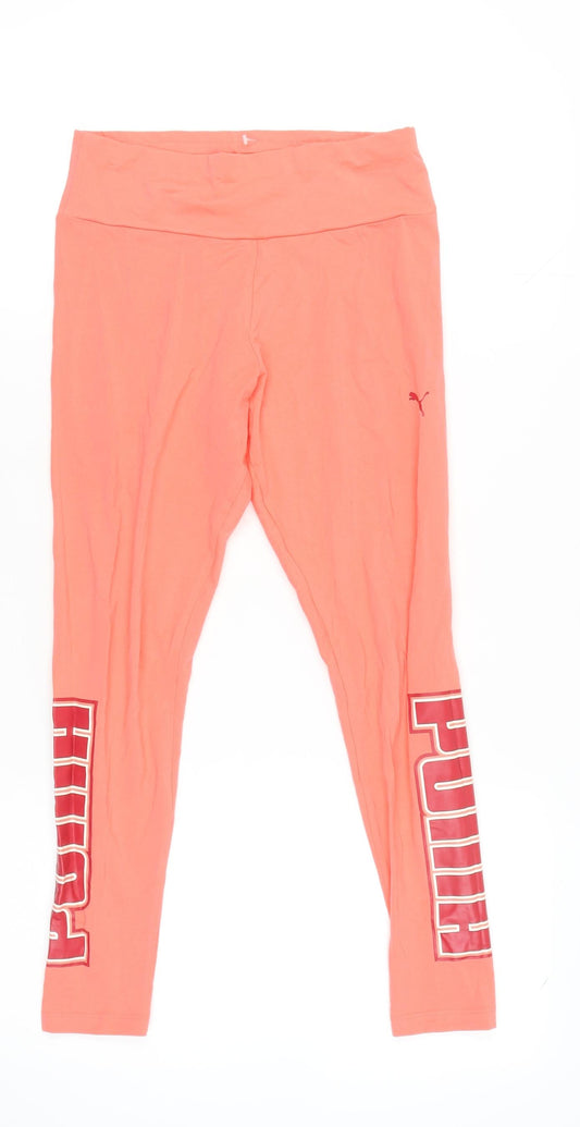 Womens UK Size S PUMA Regular Fit Leggings Pink Leggings