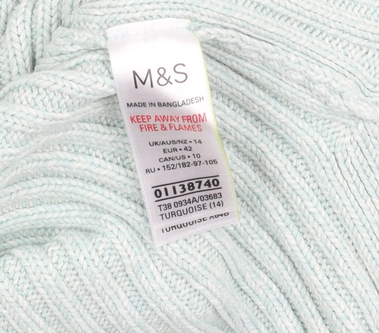 Womens UK Size 14 Marks and Spencer Blue Pullover Jumper