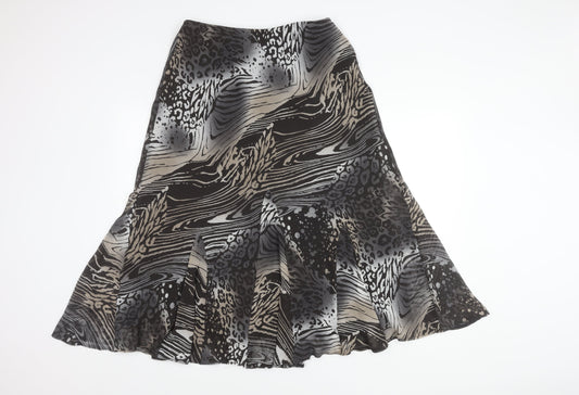 Marks and Spencer Women's Black Flare Skirt - Size 12