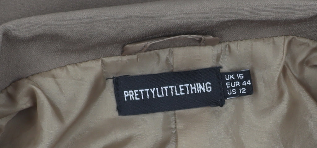 PrettyLittleThing Women's Brown Blazer, Size 16, Lined