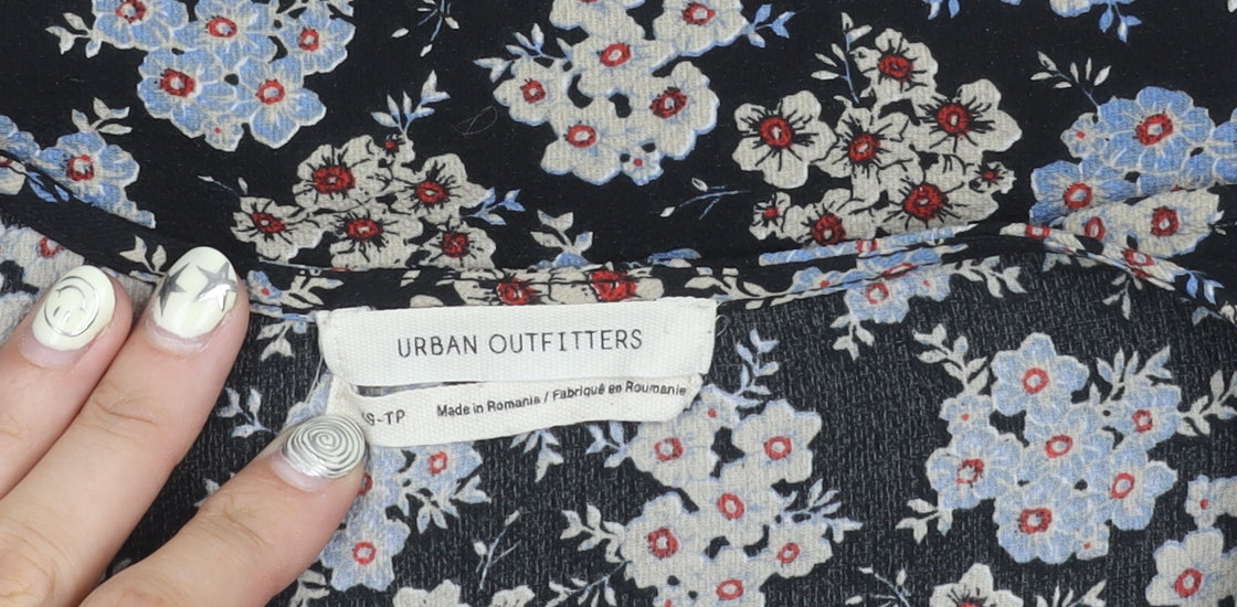 Womens UK Size S Urban Outfitters Black Tunic Blouse