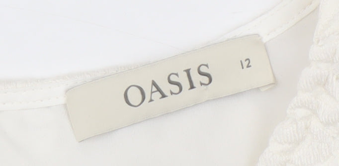 Womens UK Size 12 Oasis Ivory Basic Blouse