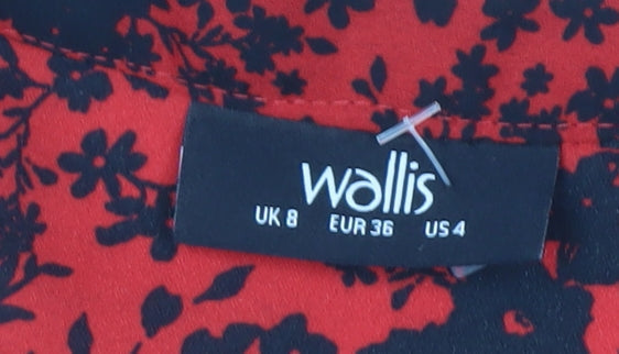 Womens UK Size 8 Wallis Red Basic Blouse