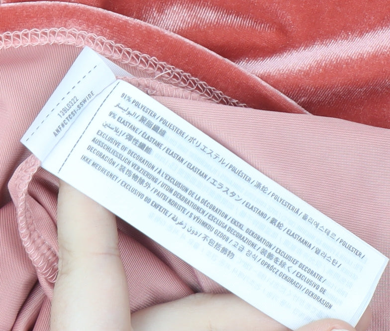 Abercrombie & Fitch Women's Pink Velvet Top XL