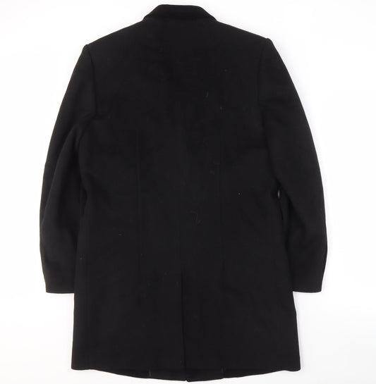 Atrium Men's Black Wool Blend Overcoat, M