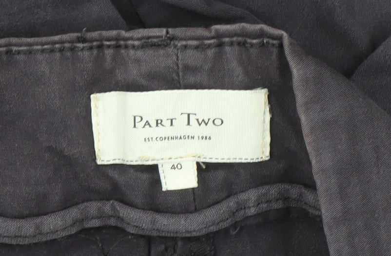 Part Two Men's Black Cotton Trousers Size 40 Casual