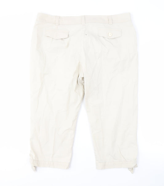 Laura Ashley Womens Beige Capri Trousers Size 18